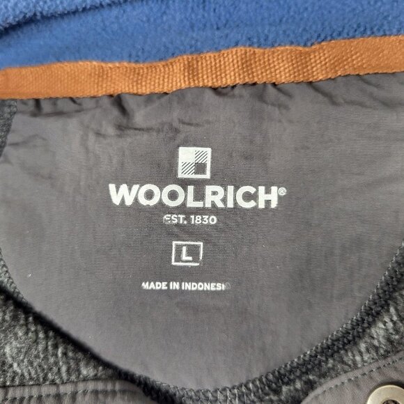 Woolrich gray 1/4 snap pullover fleece sweatshirt jacket mens Large - Picture 9 of 10